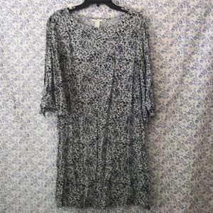 H&M floral shift dress with peekaboo sleeves